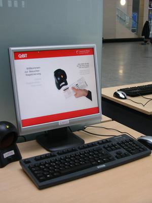 Visitor registration terminal at CeBIT